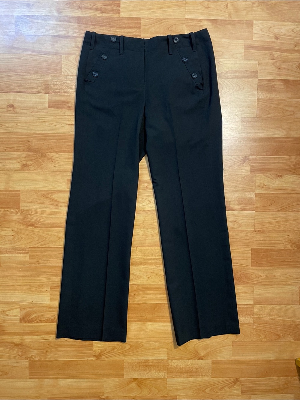 SANDRO Sportswear Black High Waisted Sailor Trousers Size 6